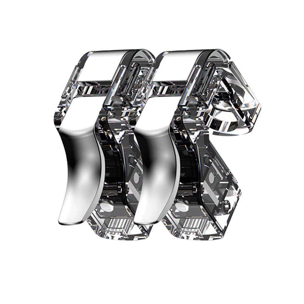 1 paar mini-hulpstuk verwijderbare gaming-triggerhendel controller telefoon games transparante metalen accessoires universele vuurknop