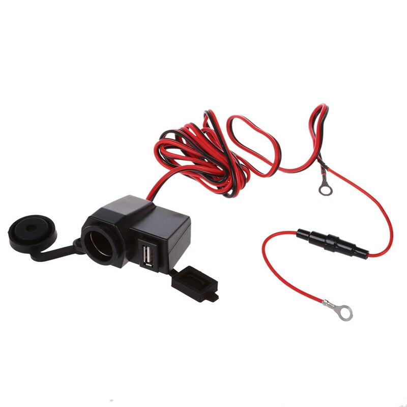 Vanntett bil sigarettenneruttak  dc 12v 1a usb 5v adapter for moto billader