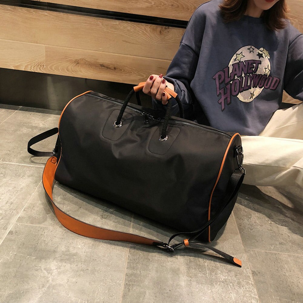 men's short-distance mobile travel bag men's fitness bag cylinder female yoga bag color casual luggage bag B46-18