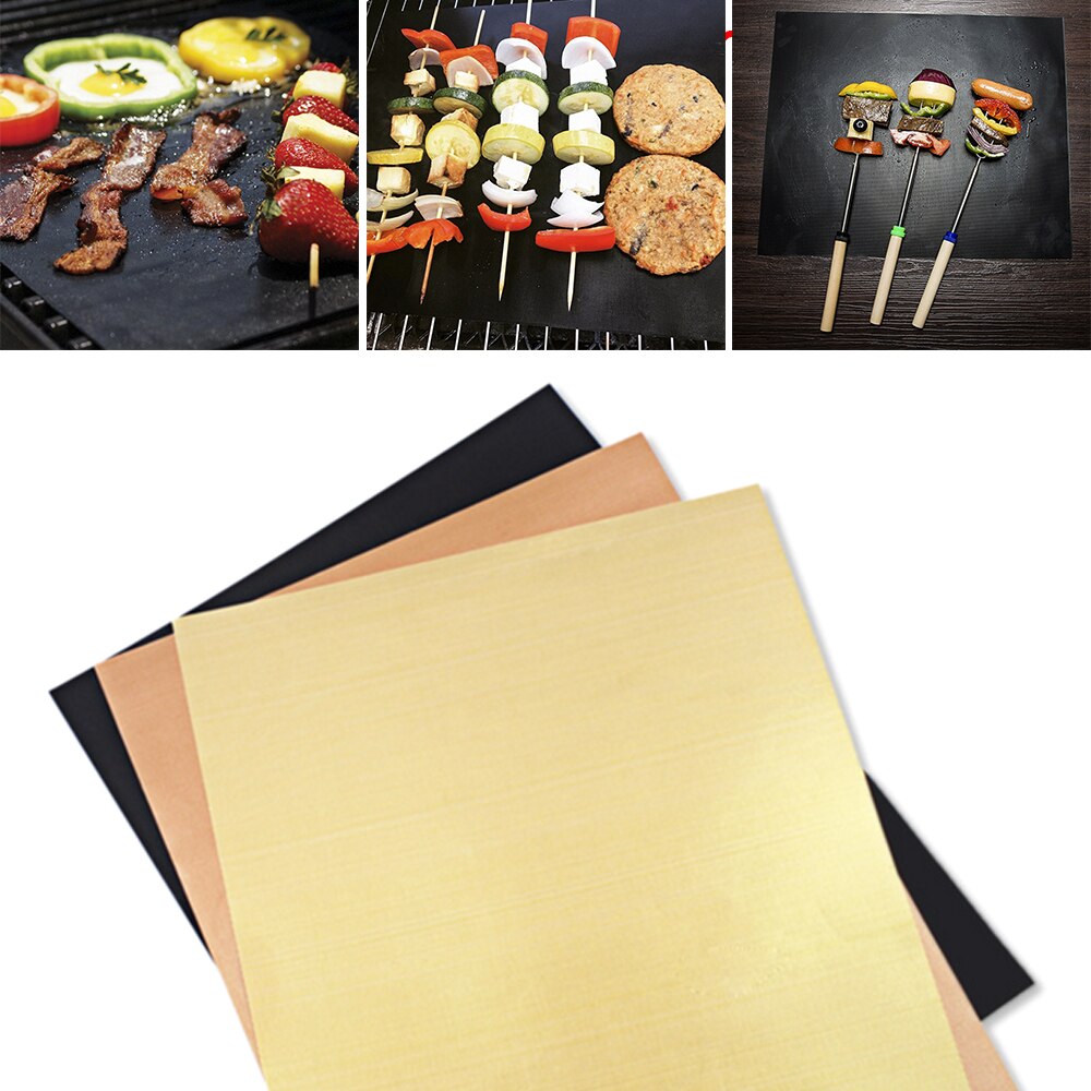 1-5pcs Reusable BBQ Grill Mat Non-Stick Pad Baking Sheet Portable Outdoor Cooking Picnic Barbecue Oven Tool