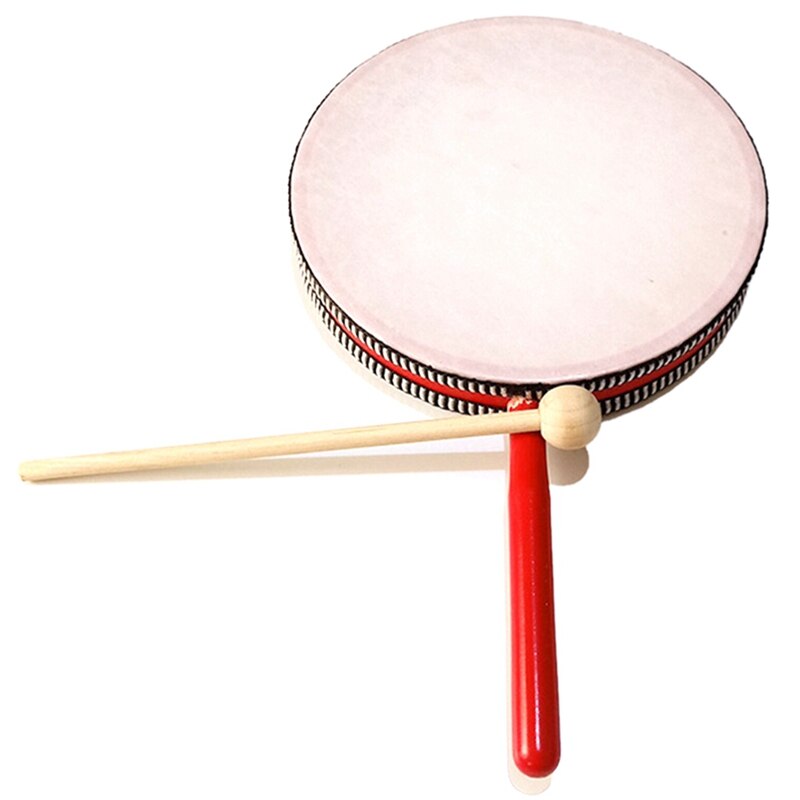 Instrument de Percussion Orff de battage manuel Double face de huit pouces, Instrument de Performance de maternelle: Rouge