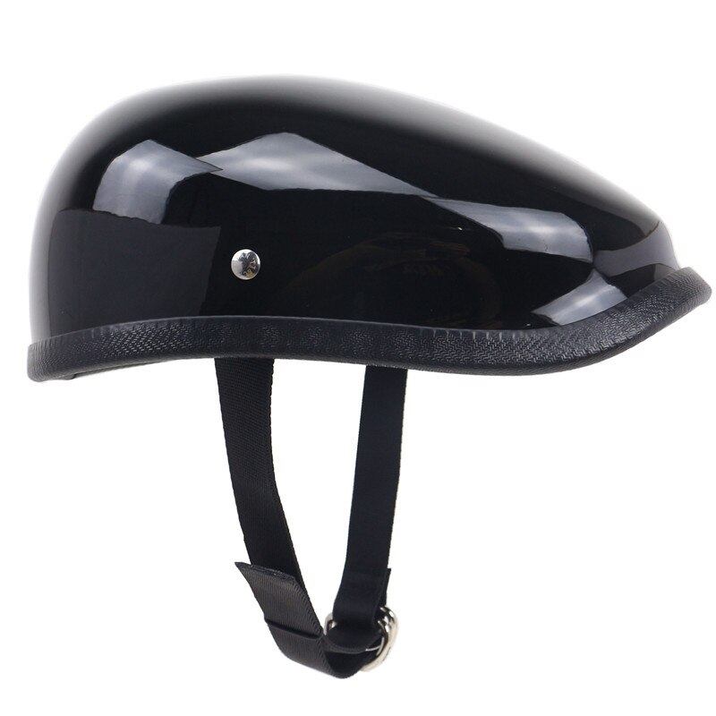 Frp baret retro motorhelm casual retro racehelmen rijder fietshelmen buitensporthelmen: Helder zwart / S
