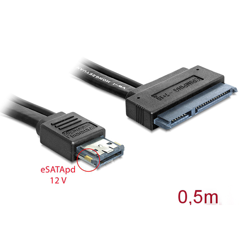 USB eSATA eSATAp Dual Power 12V 12V 5V Cable eSATAp to SATA 7 + 15 22Pin Data 2.5 "SSD HDD 0.5M Hard Drive Adapter Cable