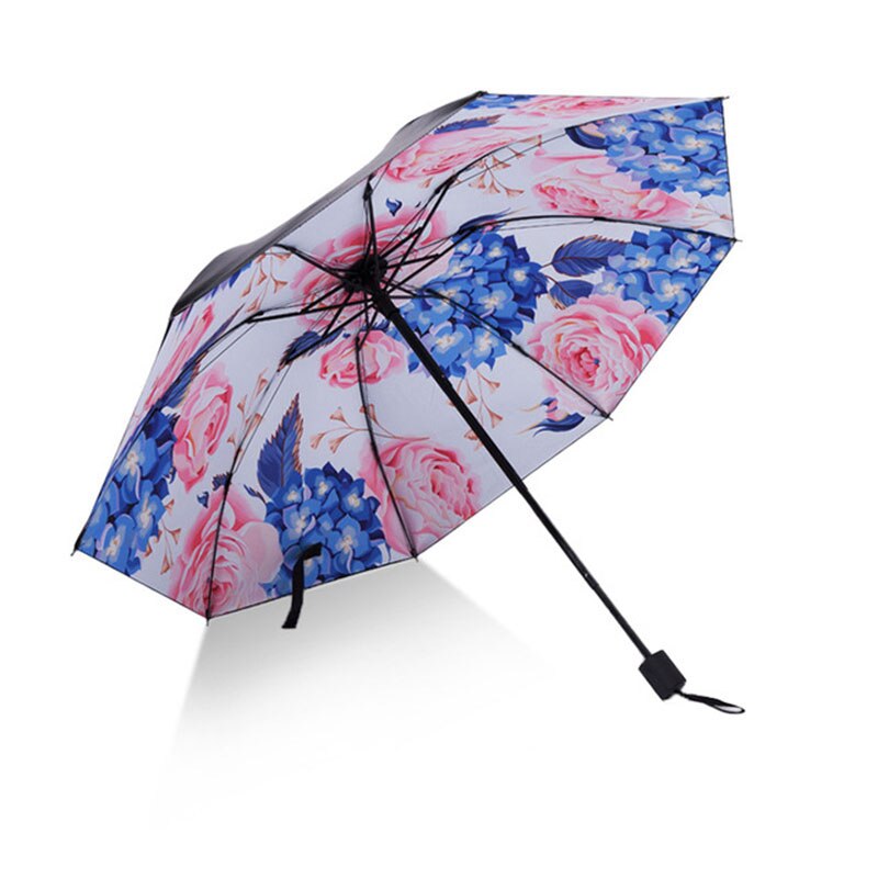 Yada lila lotusblommor paraply för kvinnor hopfällbara prinsess paraplyer blommigt vattentätt paraply parasoll parapluie  ys200039: Ys200039 mt 8