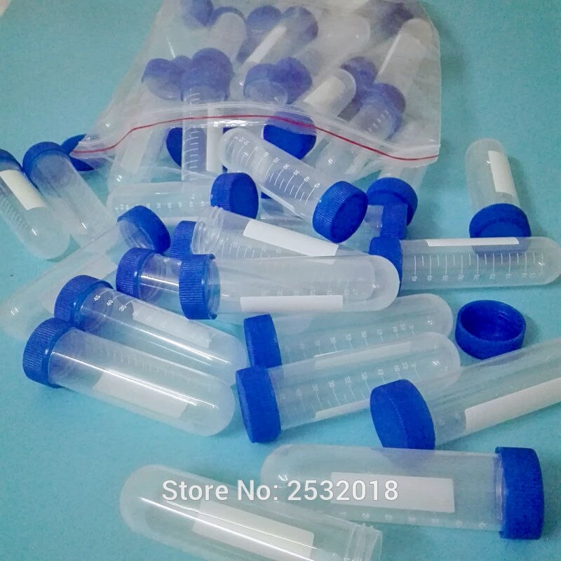 50 ml centrifugerør 21 stk + plastrørstativ 1 stk