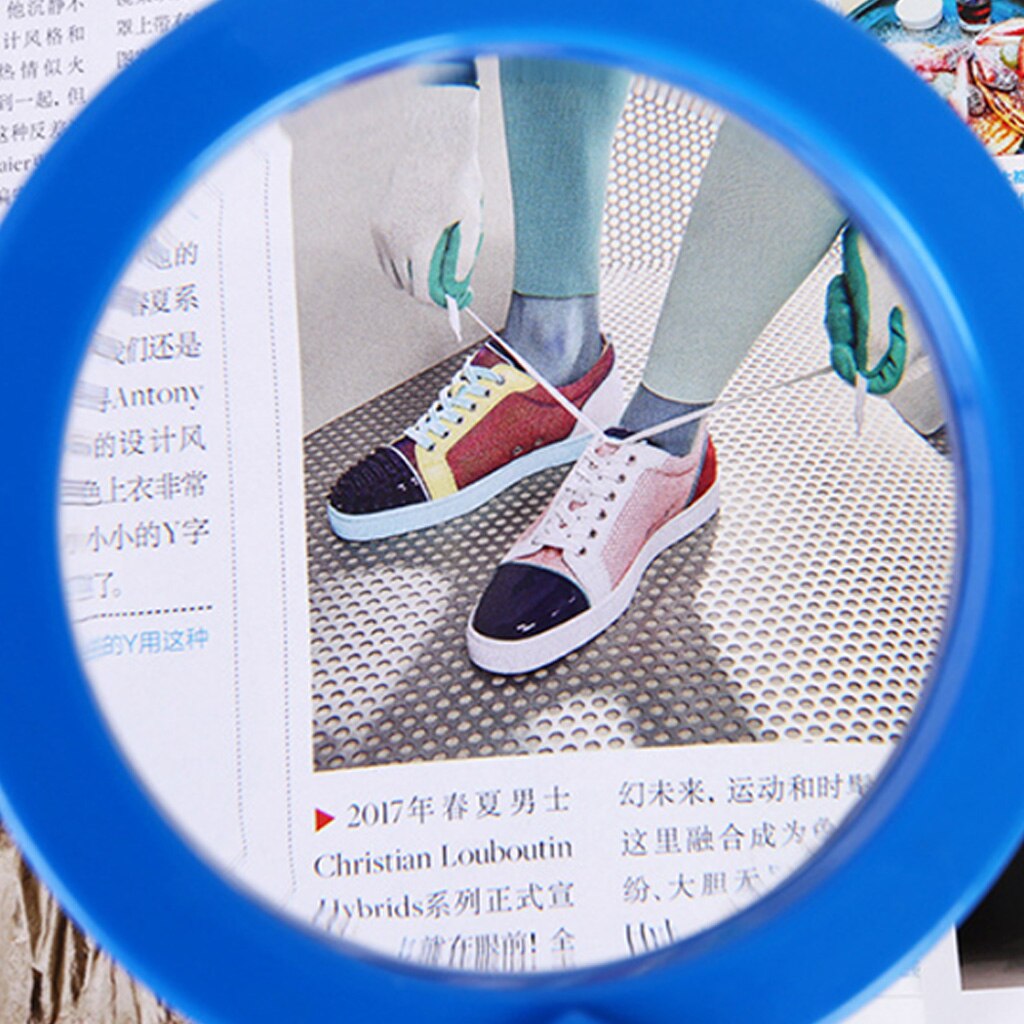 5x Handheld Magnifier with Plastic Handle High Cla-rity Reading Magnifying Glass Book Newspaper Maps Insect Observation