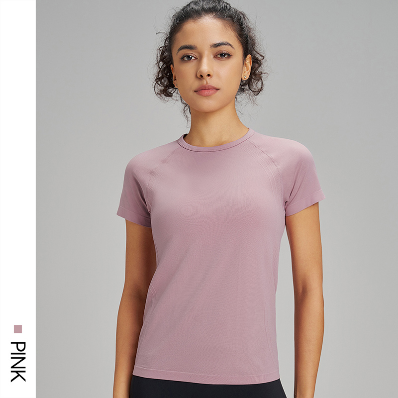 T-Shirt de sport à manches courtes pour femmes, dix couleurs, séchage rapide, sweat-shirt respirant, vêtements de Fitness, couleur unie, Yoga, haut à manches courtes