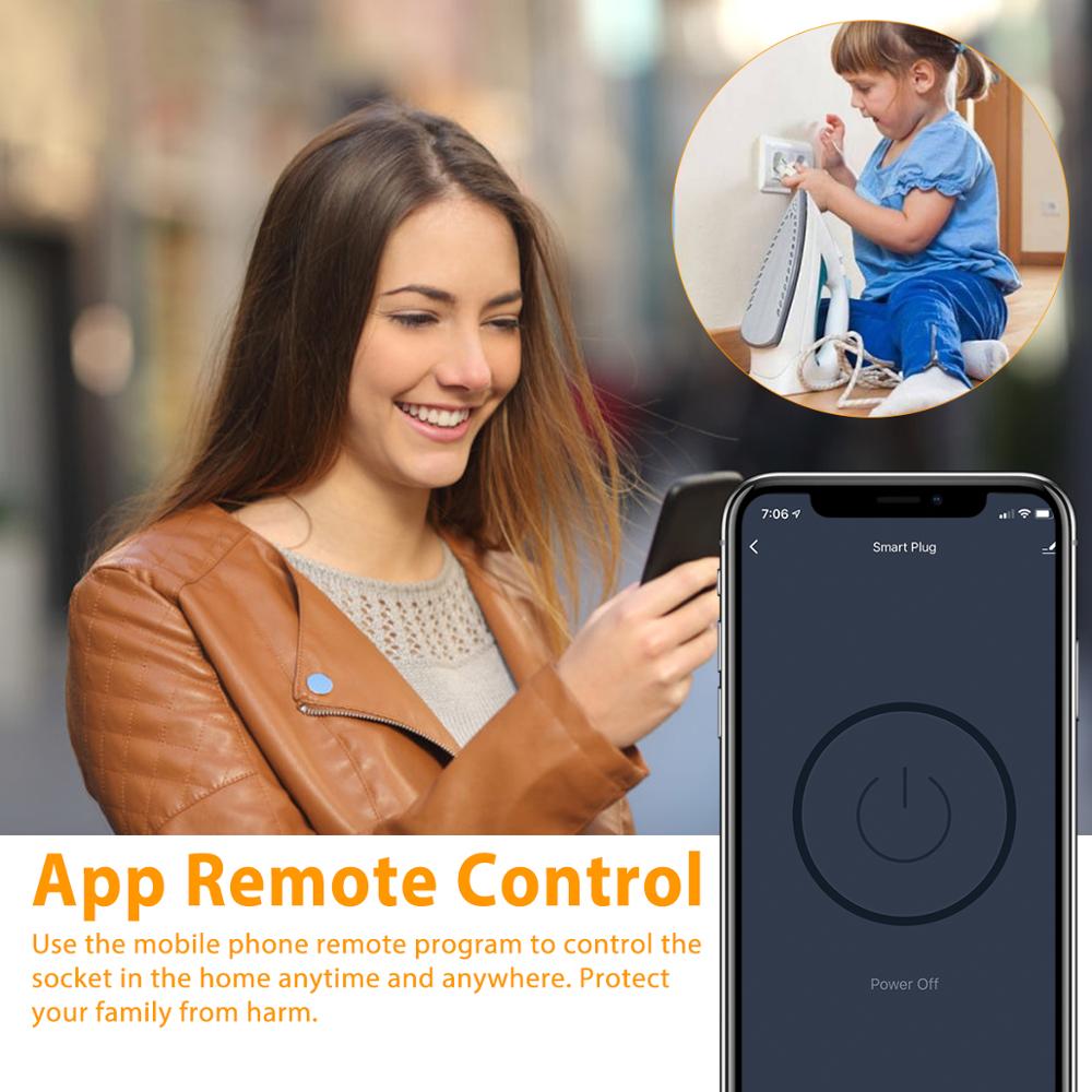 Time switch wifi socket flush-mounted, 16A Waligh eSocket overvoltage protection, compatible with Alexa, Google Home and Siri, u