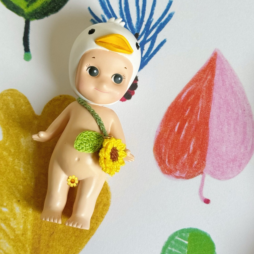 Cute Sonny Angel Hippers Handmade Swimsuit Clothes Changing Accessories Dress Shorts Costume Bag Animal Ocean Series Fan: Blue