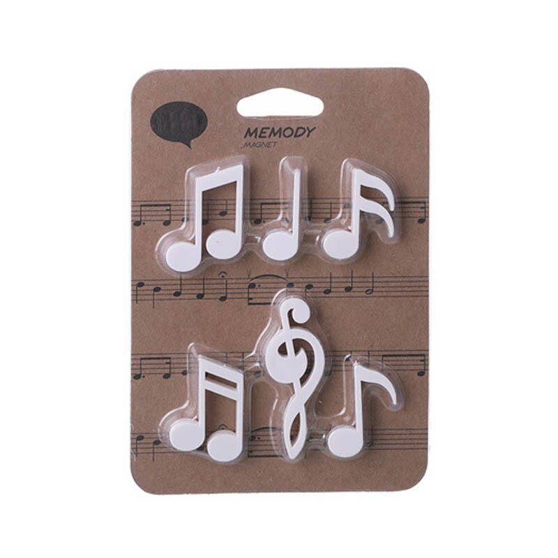 1Set Refrigerator Magnets Plastic ABS/Magnet/Iron Multi Purpose Fridge Magnet 3D Cartoon Shape Refrigerator Stickers Home Decor: musical note white
