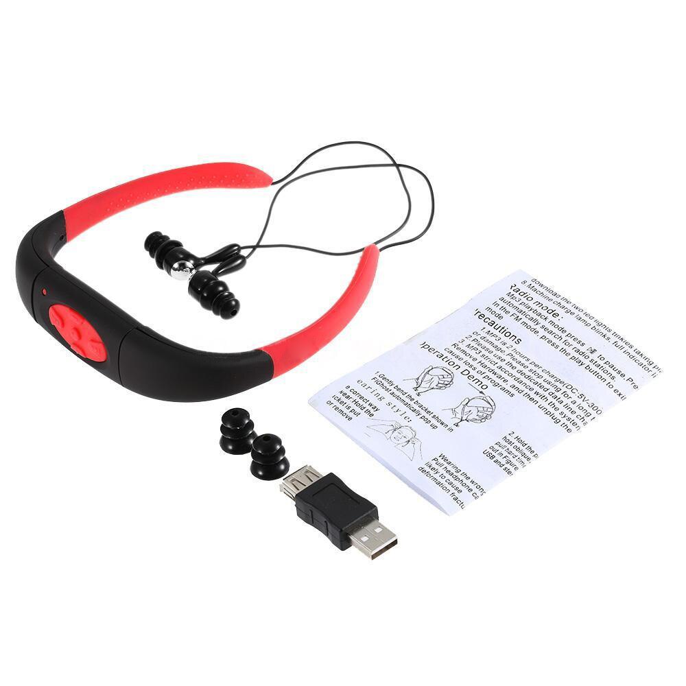 Sport Waterdichte 8 Gb Zwemmen Duiken Onderwater MP3 Speler Fm-Radio Oortelefoon