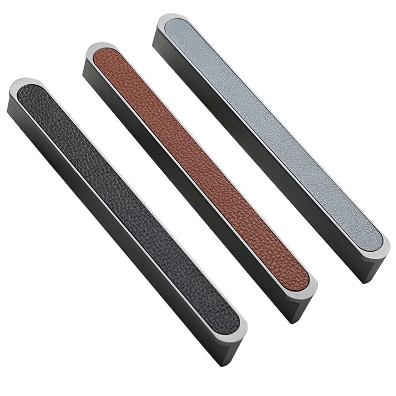 500mm Extended Grey Wardrobe Door Handle Simple Kitchen Cabinet Drawer Black Leather Handle Furniture Knob Home Decoration