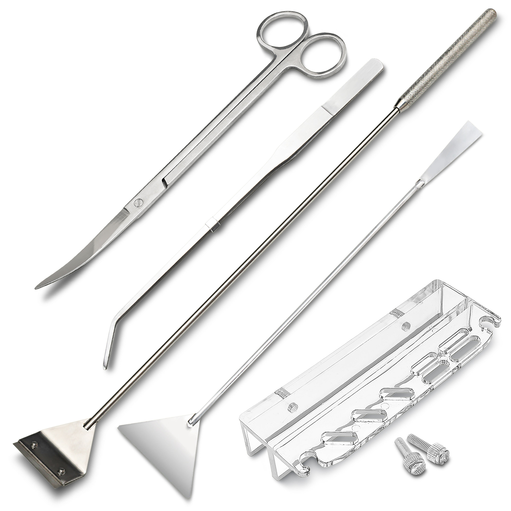Aquarium Algae Plants Grass Cleaning Tools SET Fish Tank Cleaning Kits: 5in1 Curved Set