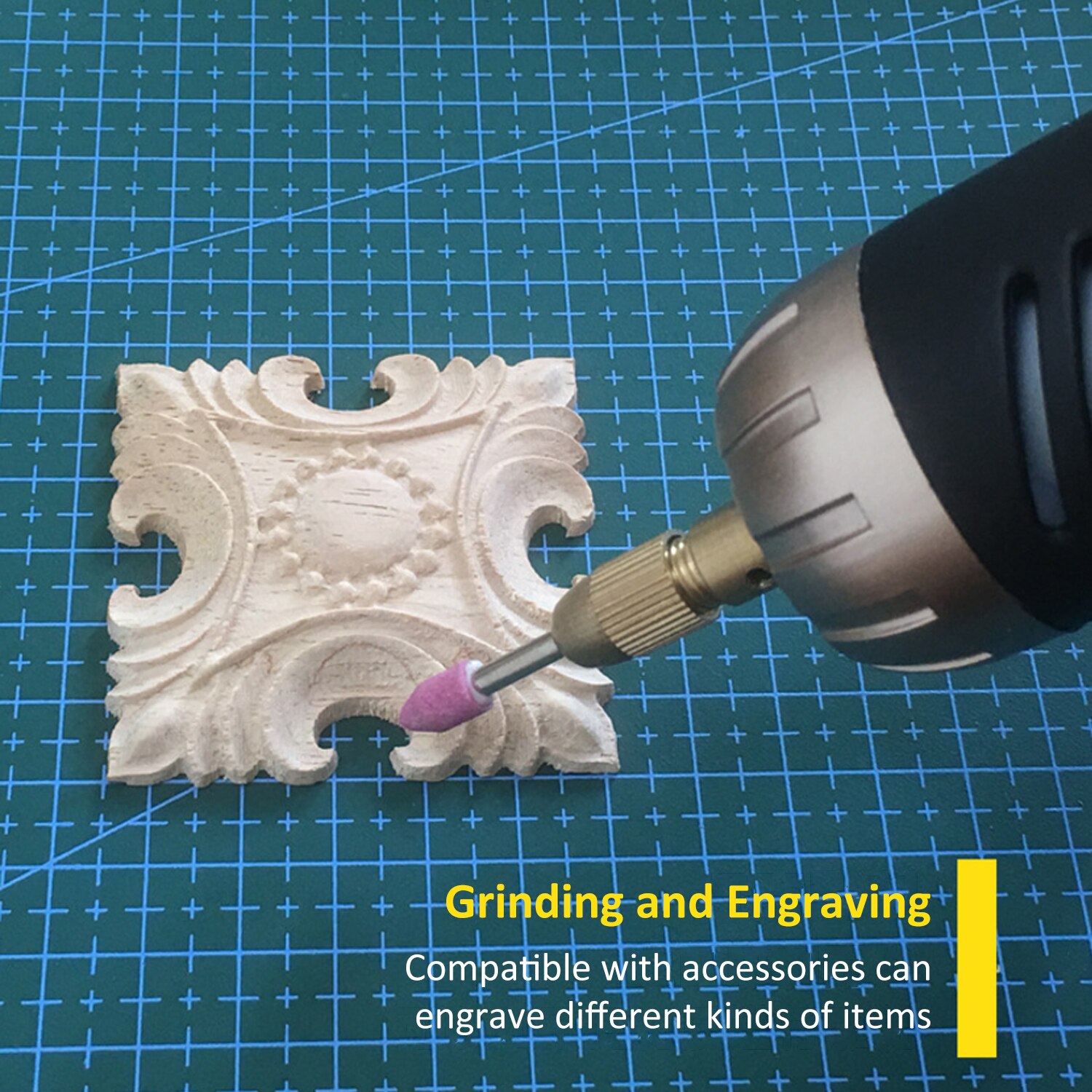 Electric Rotary Engraving Tool 24W Adjustable Speed Polisher with 10pcs Rotary Accessory Kit Grinding Cleaning Tool Kit