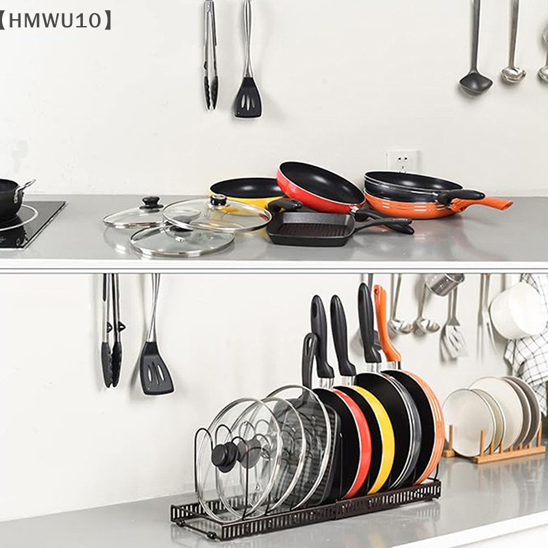 Uitbreidbaar Pannen Organizer Rack 7/10/12 Compartimenten Schotel Opbergrek Pot Deksel Organizer Potten Houder Keukengerei Rack