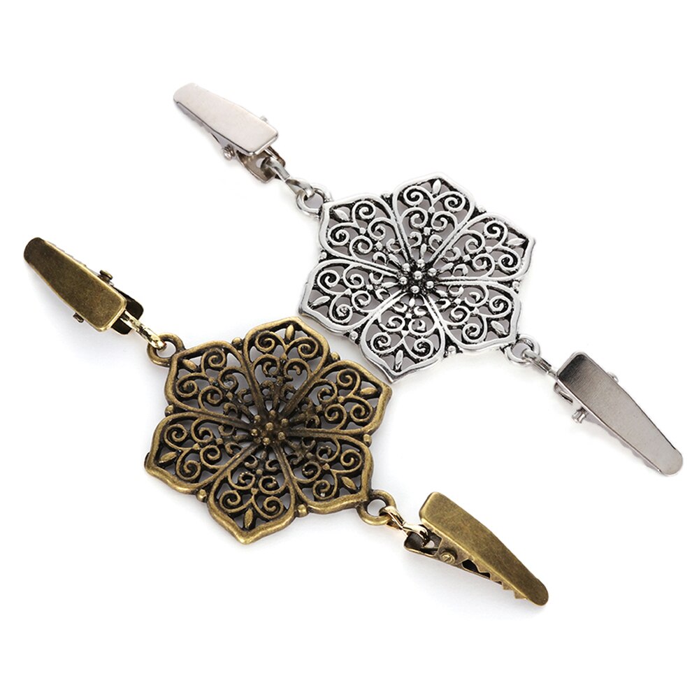 Frauen Strickjacke zur Seite fahren Bluse Stift Schal Brosche Clips Hemd Kragen retro Ente Clip Winter Schal Verschlüsse Charme Zubehör