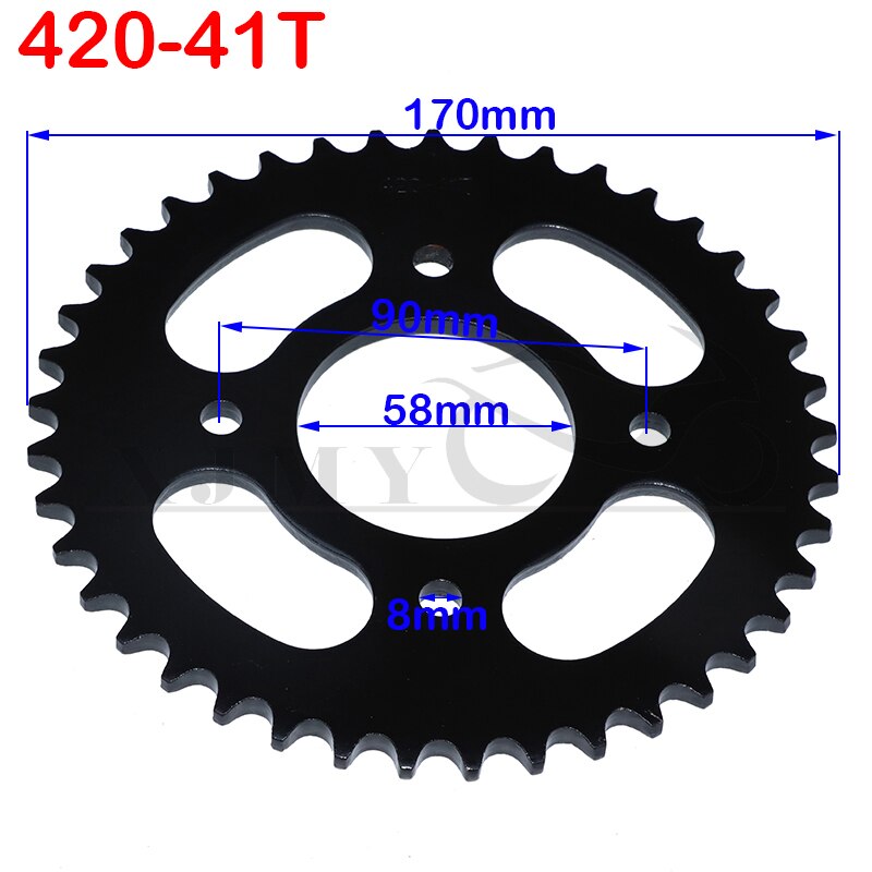 420/428 Chains 58MM 37T/41T/48T Motorcycle Chain Sprockets Rear Back Sprocket For ATV Quad Pit Dirt Bike Motorcycle Motor Moped: 420-41T