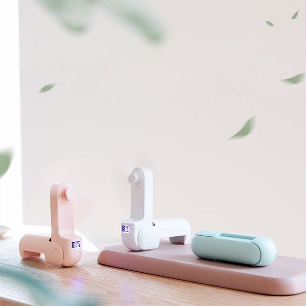 Hand-held folding fan mobile phone holder digital display power charging triple practical fan