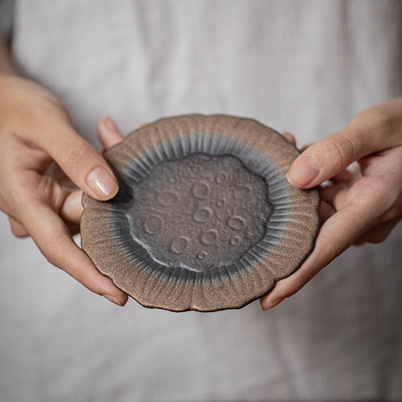 Chanshova chinese retro-stijl handgemaakte aardewerk kleine theekop schotel onderzetter theeservies accessoires theeservies china keramiek  h454