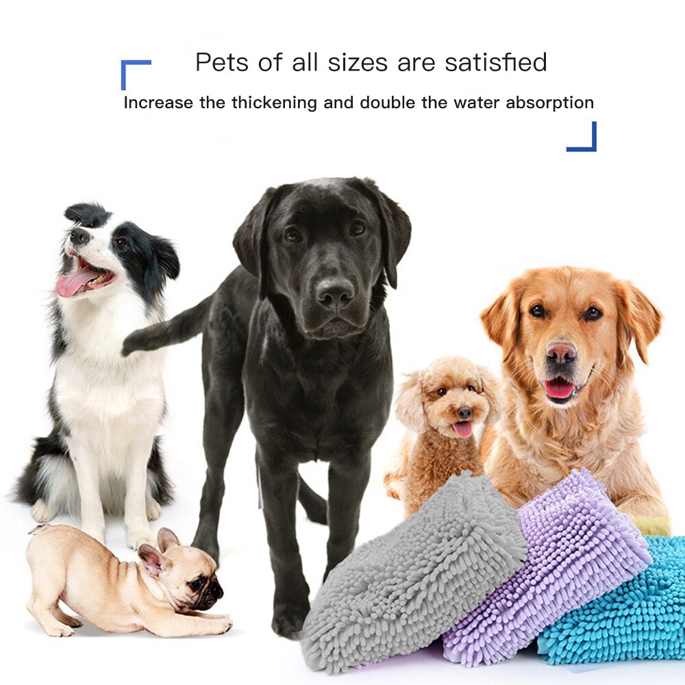 Macio forte absorção toalha de banho para pet cão gato limpeza massagem lavagem secagem toalha de cabelo lavagem do carro banheiro suprimentos para animais estimação