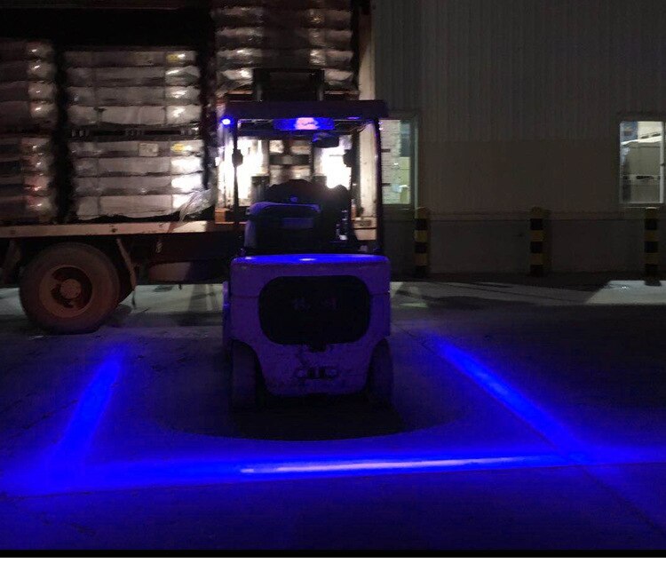 Fuleem 1PCS Waterproof LED 30W Forklift Truck Red Blue LED Linear Light Safety Warning Lamp Working Light: BLUE