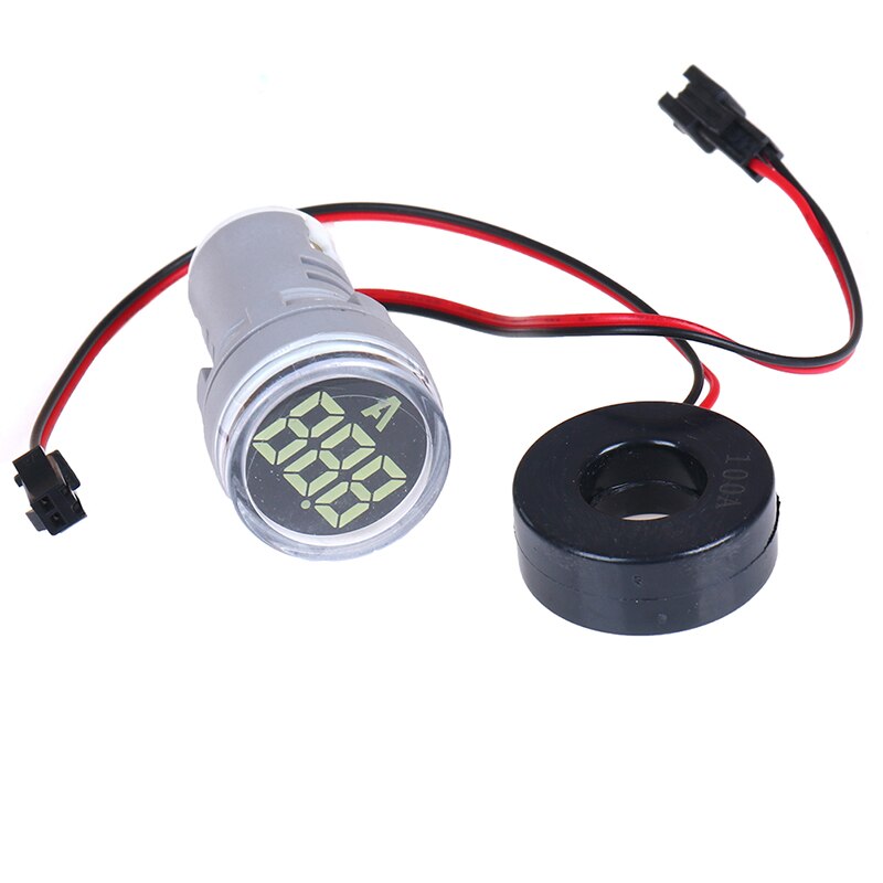 1pcs 220V AC 22mm Digital Ampermeter Monitor Current Indicator 0-100a Ammeter Tester: Transparent