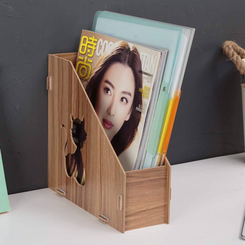 A4 avtakbare tre kontor kontor skrivebord arkiv magasin stativ rackholder bord dokument arkivering boks arrangør bokstøtter