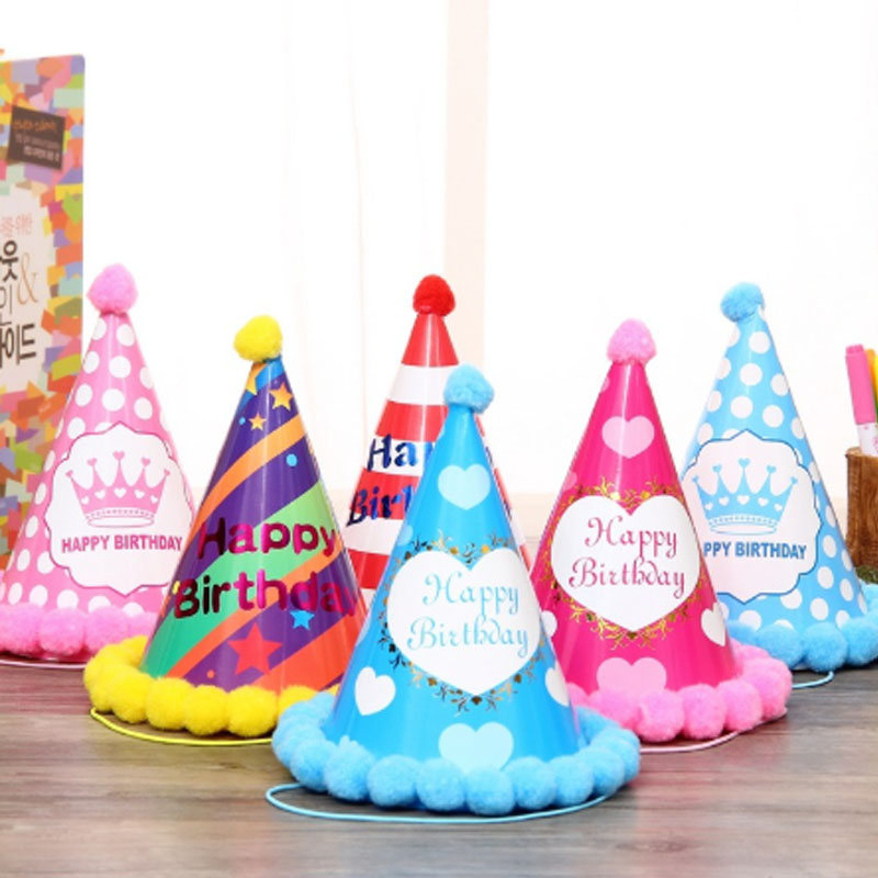 Bursdag låve låve regnbue bursdagsfest lue chlid krone dekorasjon papir lokk tegneserie mønster festival fargerik lue
