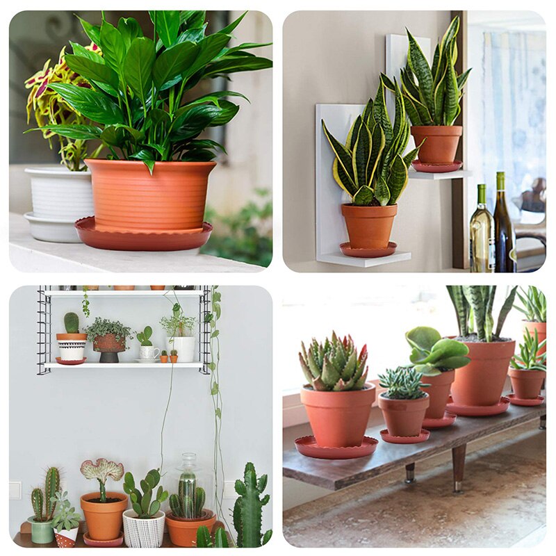 Plantenschotel 8 inch plastic bloempot druppelbakken voor binnen- en buitenplanten bloempot rond  (10 stuks)