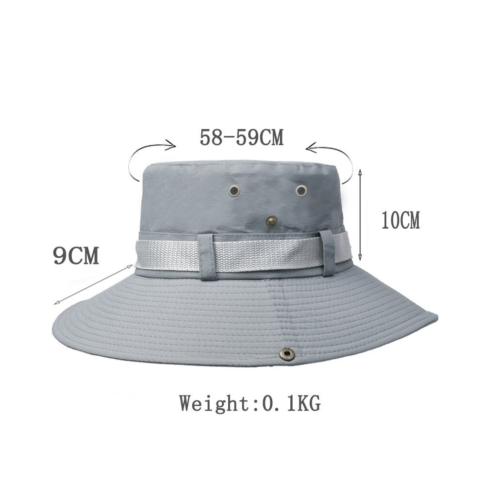 Mens Summer Outdoor Sun Hat Sun Protection Breathable Solid Fisherman Cap Foldable Lacing Bucket Hat Gorras Hombre