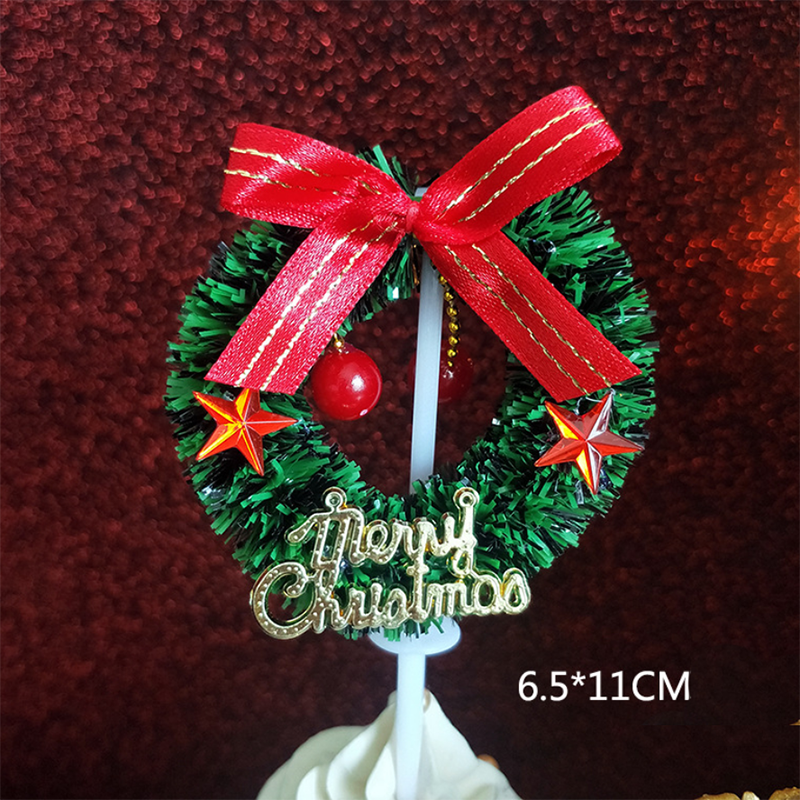 10Stck Weihnachten Kuchen Deckel Mini Weihnachten Baum Cupcake Deckel Ornamente Neue Jahr Weihnachten Party freundlicher Geburtstag Kuchen Dekor Liefert