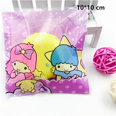 2 maten 100 stks Plastic Cookie Tassen Ster Jongen Meisje Cookie Bag Wedding Cake Candy Macaron Verpakking Zak Baby Party: Star 10X10cm