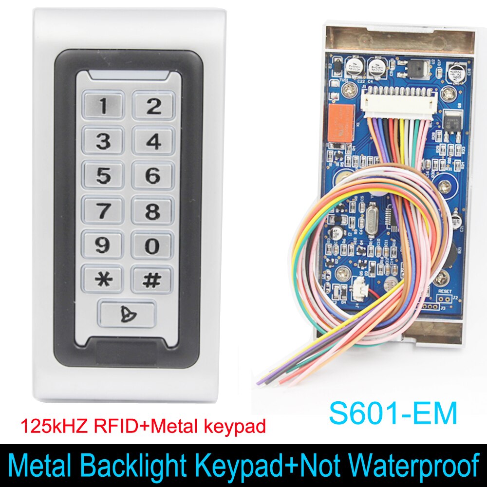 Ip68 vandtæt baggrundsbelysning rfid-kort standalone adgangskontrolelæser tastatur 2000 brugere 125 khz em kort døråbner system