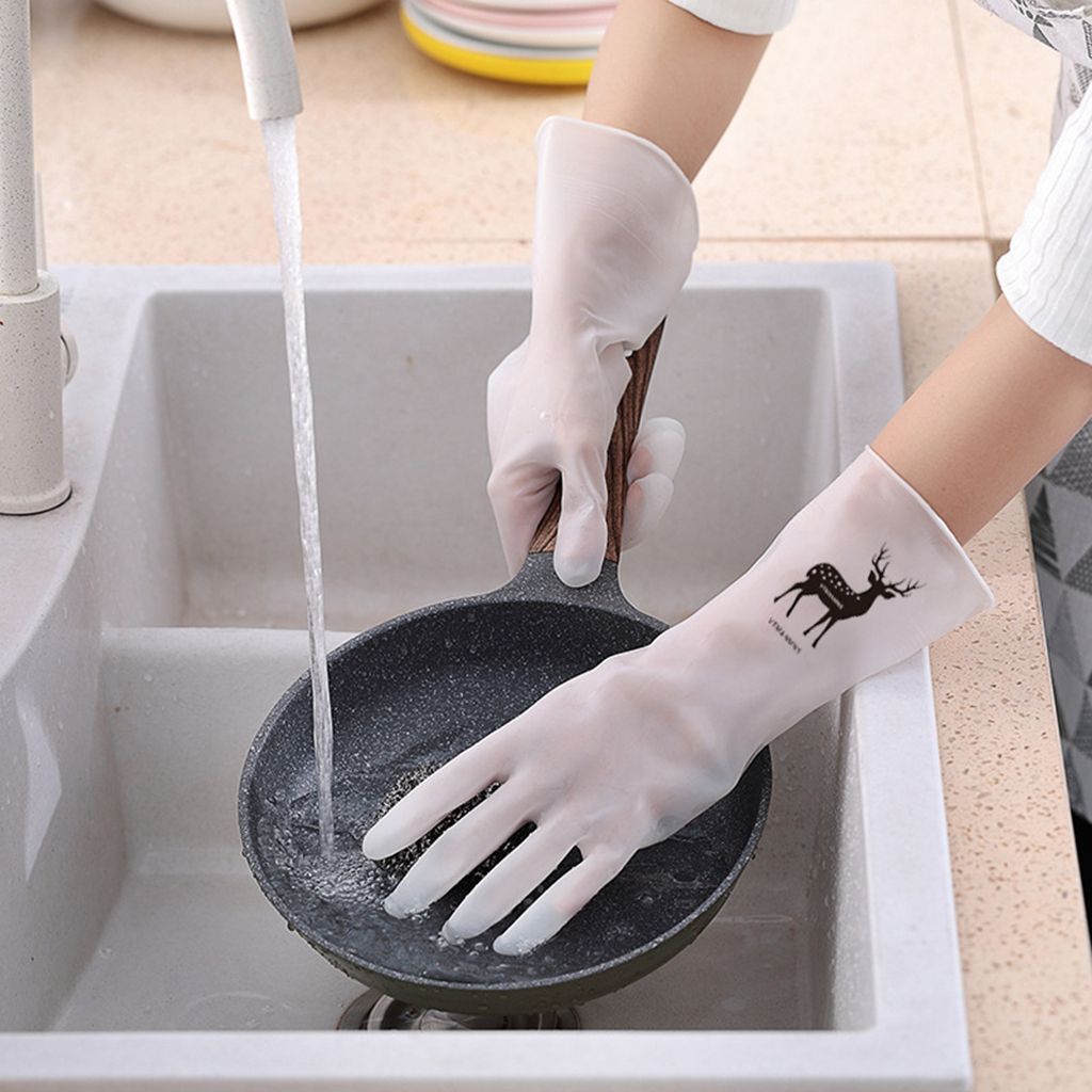 Guantes de limpieza de silicona, manoplas impermeables de goma y látex para lavar platos, utensilios de limpieza de cocina, accesorios de baño, 1 par