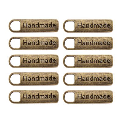 Etiquetas de Metal con letras hechas a mano para manualidades, cuerpo de cremallera para bricolaje, DIY, reparación a medida, ropa de costura, bolsos, accesorios de decoración, 10 Uds.: 5