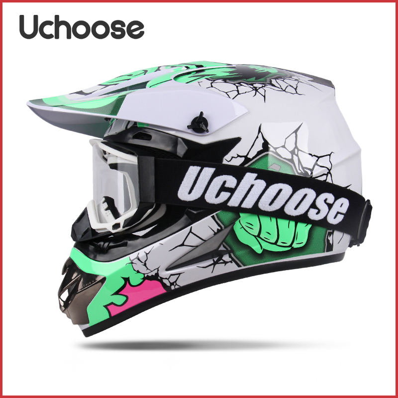 Goggle UCHOOSE Motorcycle Helmet Motocross Off Road Helm Children Off-road Casque Capacete De Motocicleta