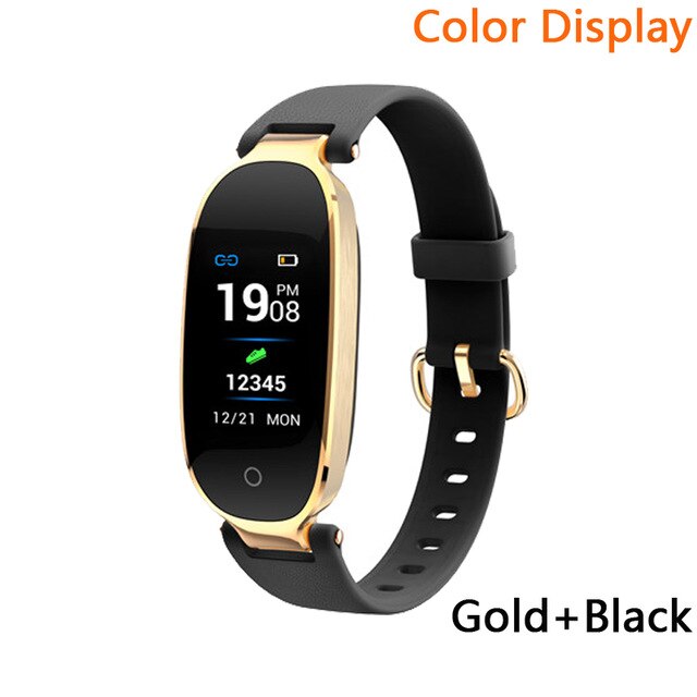 B79 Female Smart Bracelet Fitness Tracker PPG ECG Blood Pressure Double Heart Rate Sleep Monitoring Call Reminder PK S3 S3pro: S3Pro Black Gold