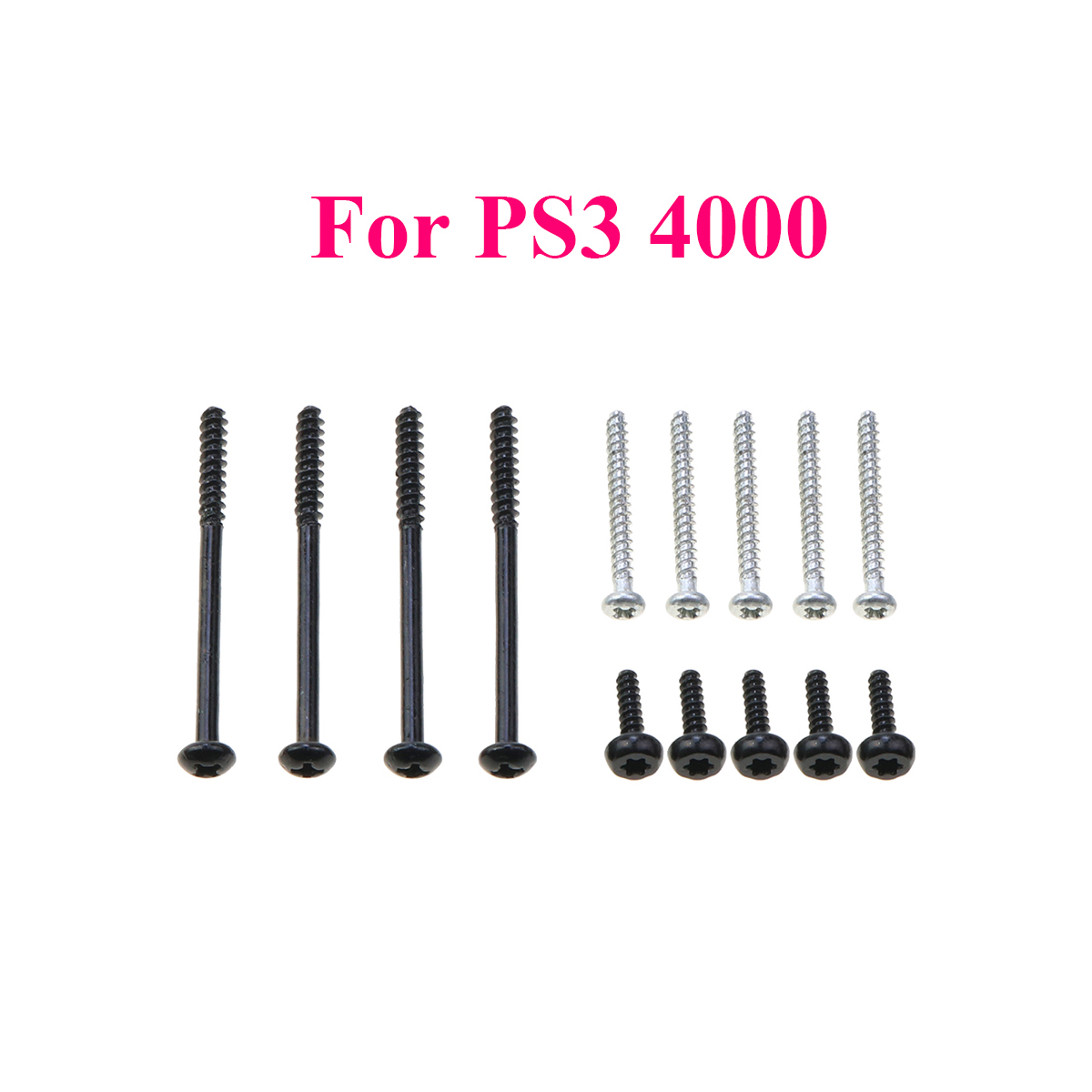 Juego completo de tornillos de plástico negro para consola PS2 PS3 Slim 2000 3000 4000 70000, juego de tornillos de cubierta de pies de goma, piezas de reparación: Oro