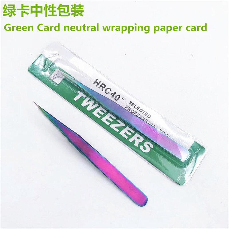 Rainb-Pinzas de acero inoxidable para extensión de pestañas, pinzas para cejas, cortapelos de Clavo recto, color bozal Curvo