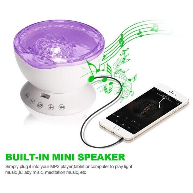 Ozean Welle Musik Baby Nachtlicht Projektor Gebaut-in Mini Musik Spieler Lampe USB LED Nachtlicht Für Baby freundlicher Zimmer