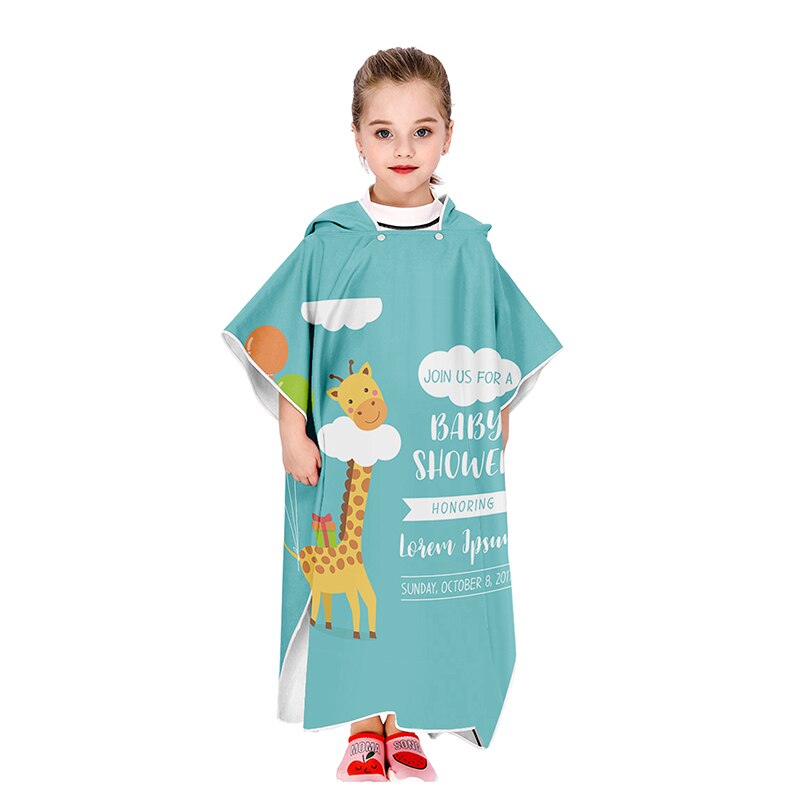 Kitten Kind Strand Veranderende Poncho Cartoon Meisjes Seaside Zonnebrandcrème Strand Gewaad Microfiber Snel Droog Hooded Handdoek Dieren Gedrukt