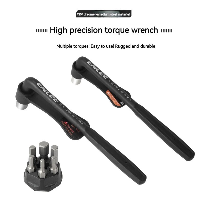 ENLEE-llave dinamométrica para bicicleta con juego de puntas, herramienta portátil pequeña para bicicleta de montaña y carretera, llave Allen, Kit de reparación de bicicletas