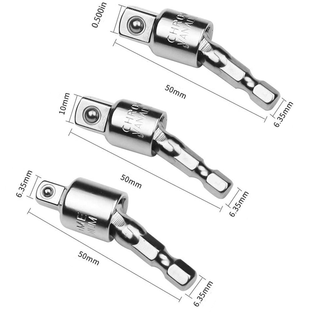 1/2"1/4"3/8" Electric Drill Socket Adapter for Impact Driver Hex Wrench Socket Conversion Angle Drill-head Drill Converter Tool