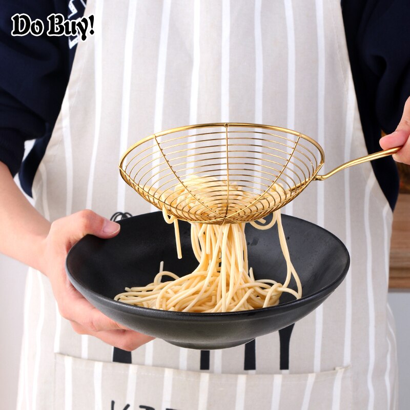 1 stk mesh si rustfrit stål holdbart køkkenmel håndholdt skærm mesh si mel sigte olie si dørslag