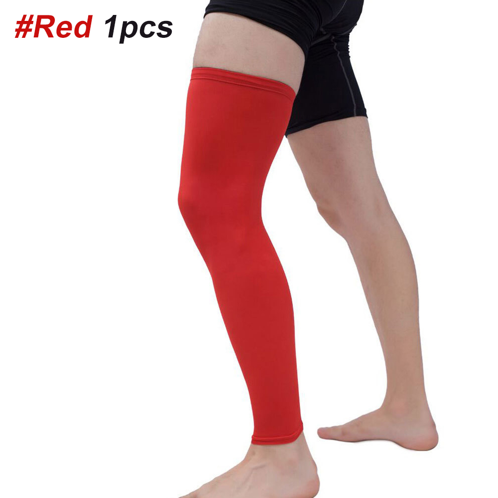 WEUPFLY 1 pz scaldamuscoli a compressione basket calcio calzini da ciclismo maniche al polpaccio UV scaldamuscoli da sole uomo donna: XS / Rosso