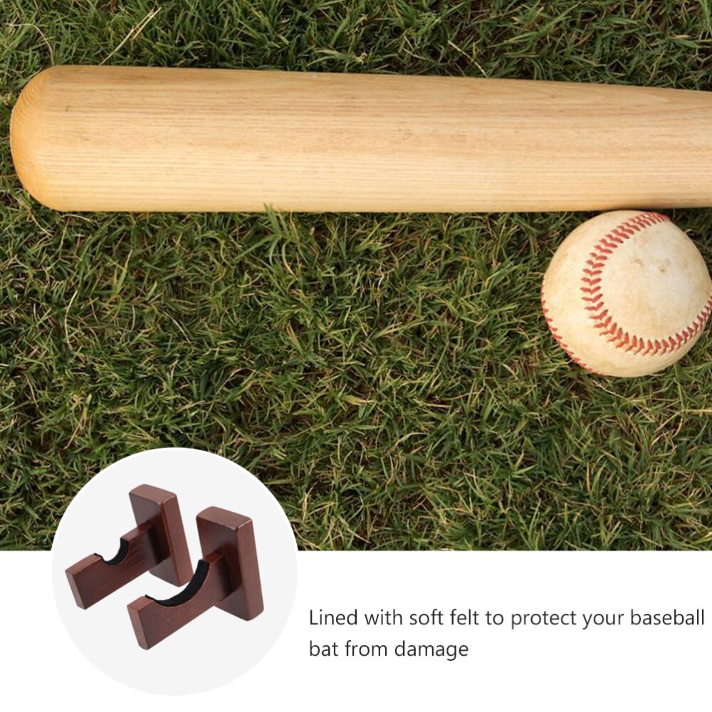 2 Pair Baseball Bat Display Durable Practical Baseball Bat Wall Mounts Baseball Bat Holder for Home