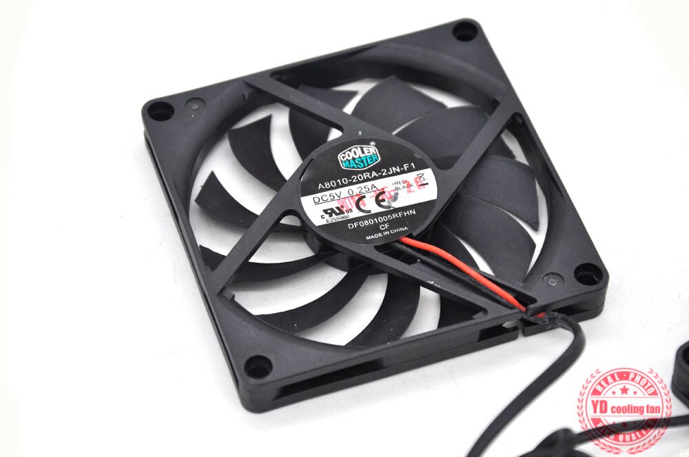 GEBRUIKT cooler master A8010-20RA-2JN-F1 5 V 0.25A 8010 8 CM Ultra-dunne stilte koelventilator