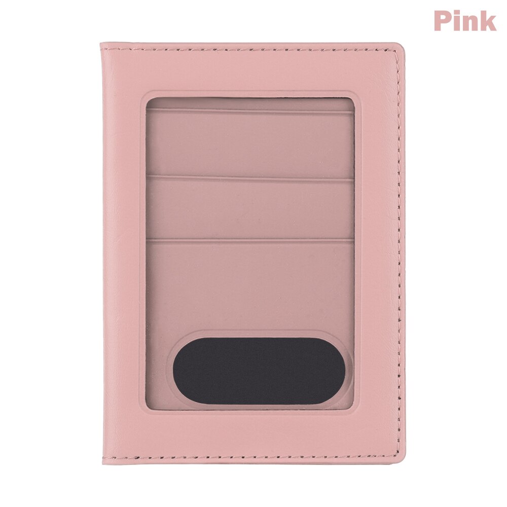 3 carte fente passeport couverture multifonctionnel étanche passeport portefeuille PU cuir voyage billet porte-passeport: pink