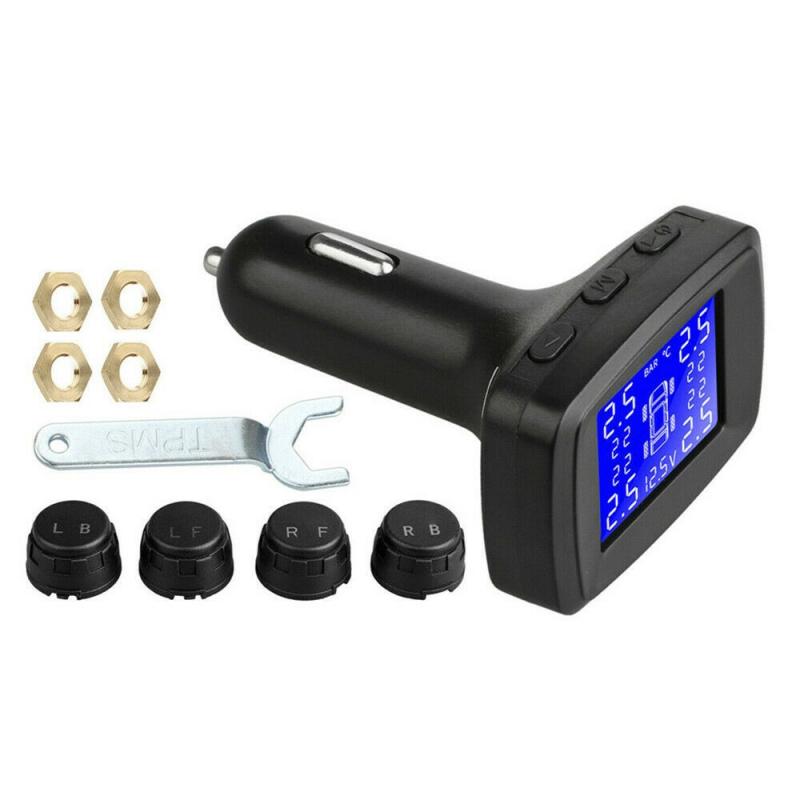 CAR Wireless TPMS Car Tire Pressure Alarm Monitor System Auto Security Alarm Systems Tyre Pressure Gauges Temperature Warning: Default Title