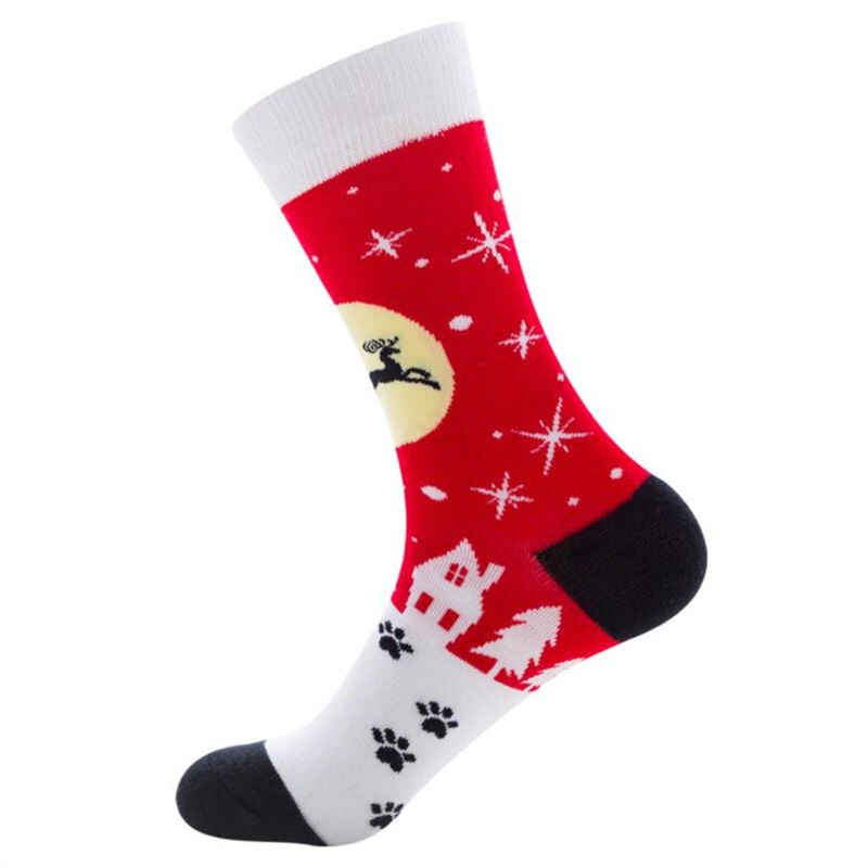 1 paar herren socken Baumwolle socken weihnachten und männer herbst Winter neue jahr Weihnachten baum schnee elch socken froh Mitte socken: 11